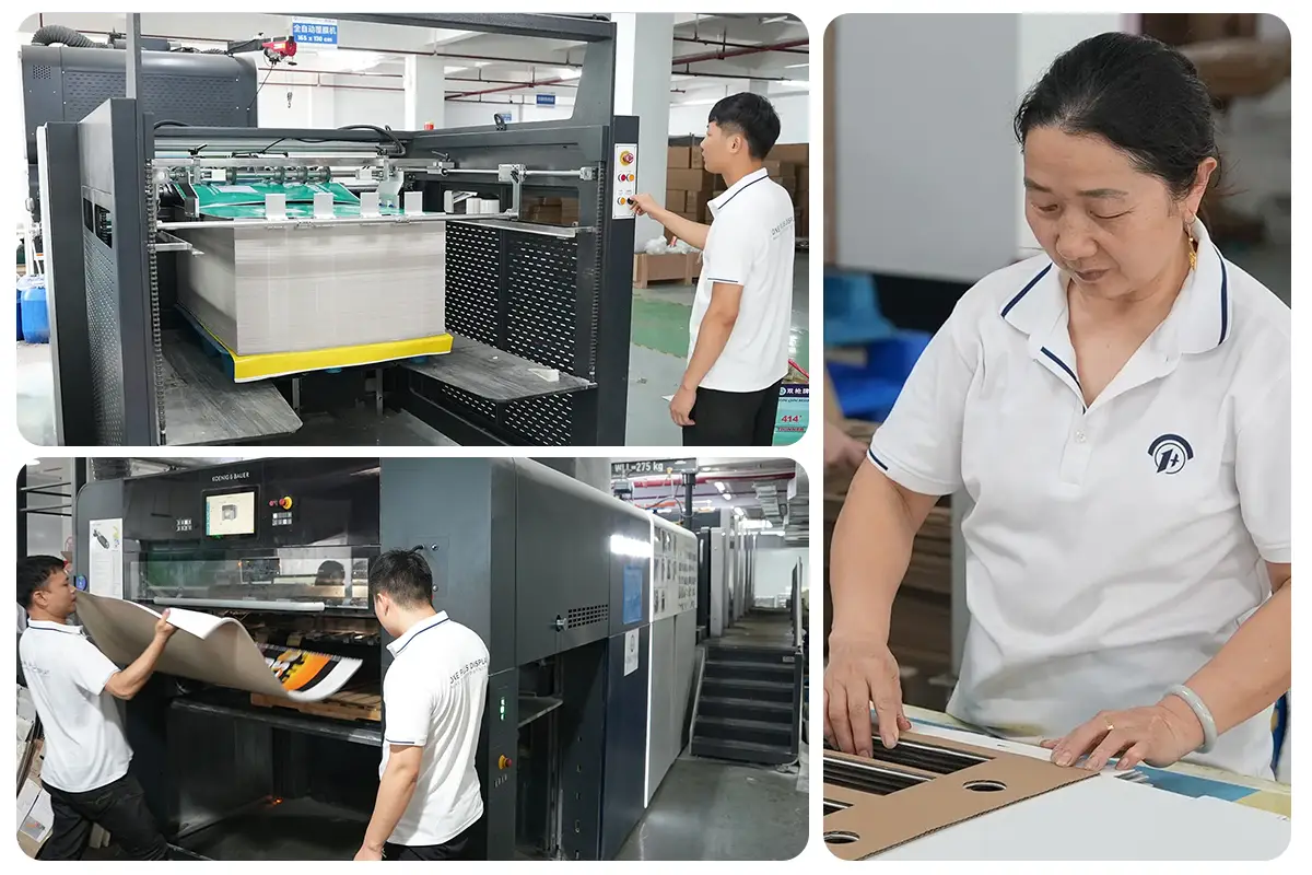 Factory worker operating production equipment