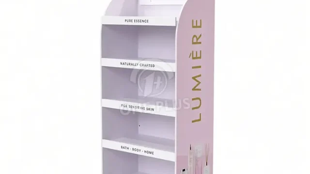 PVC foam board skincare display rack for beauty store promotions