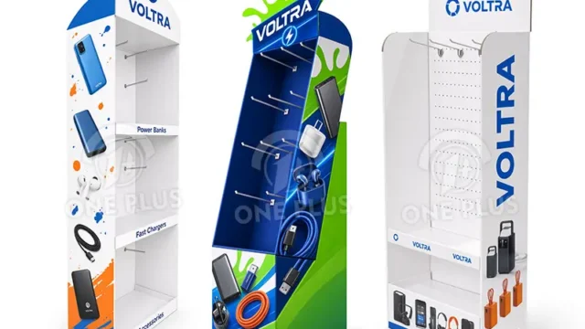 Corrugated cardboard and acrylic display rack for electronics retail