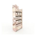 Corrugated cardboard cosmetic display stand