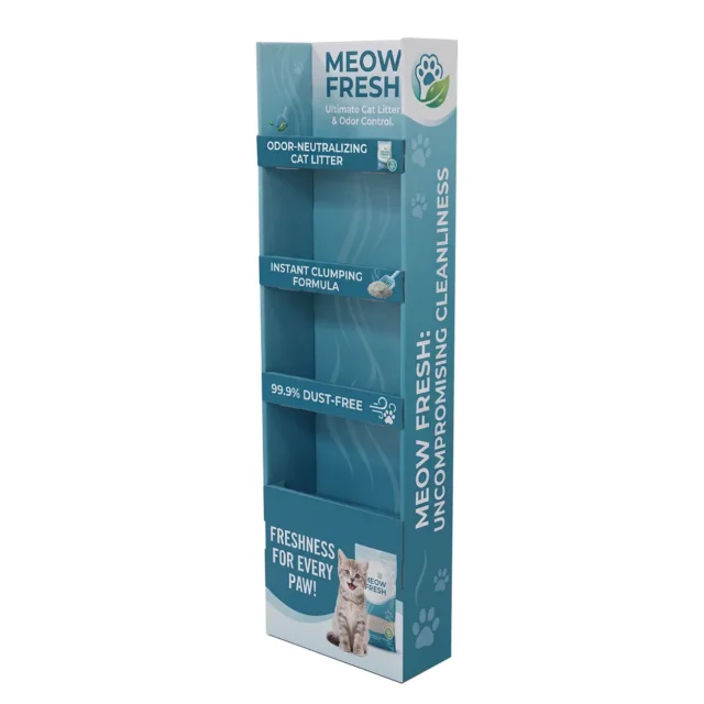 Wall-mounted pet deodorizer and cat litter display rack for pet store